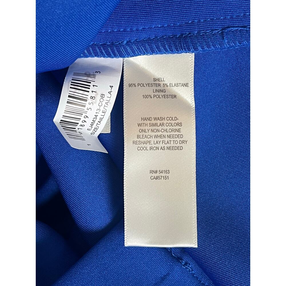 Womens Eliza J Cobalt Blue Scuba Stretch Sleeveless Formal Cocktail Dress Size 4 - Picture 5 of 8